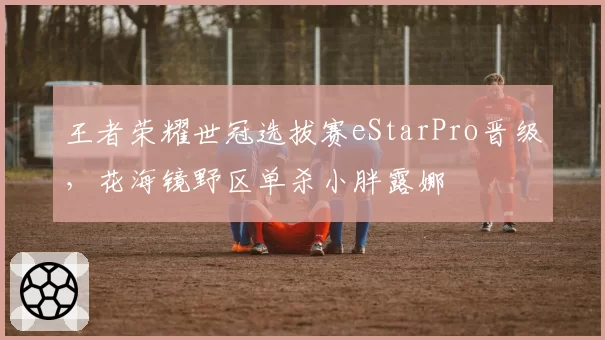 王者荣耀世冠选拔赛eStarPro晋级，花海镜野区单杀小胖露娜
